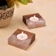 Square Wooden Candle Holders - 2 Piece